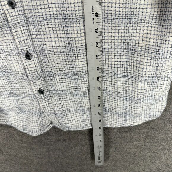 Carbon2cobak Shirt Men L Large Gray Plaid Button Up Collared Long Sleeve Pockets - Picture 5 of 6